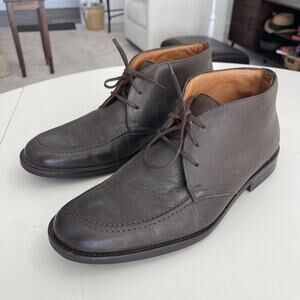 Johnston Murphy Men 10 M Chelsea Boot Brown Tie Up Front Stitch Designer City